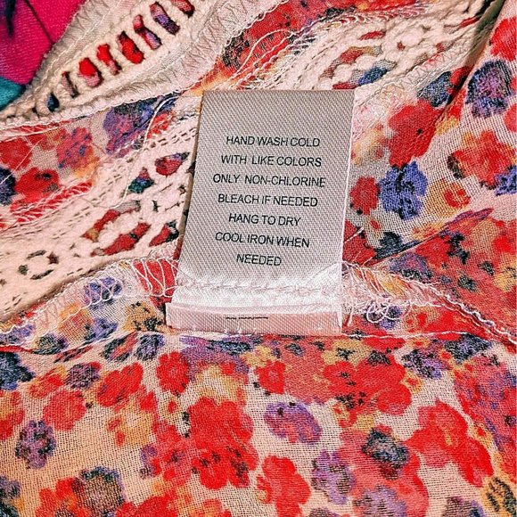 Daniel Rainn Top Blouse Multicolor Women Size XS Floral Print Semi Sheer - Picture 6 of 10